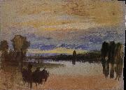 Joseph Mallord William Turner Sunset near the lake oil on canvas